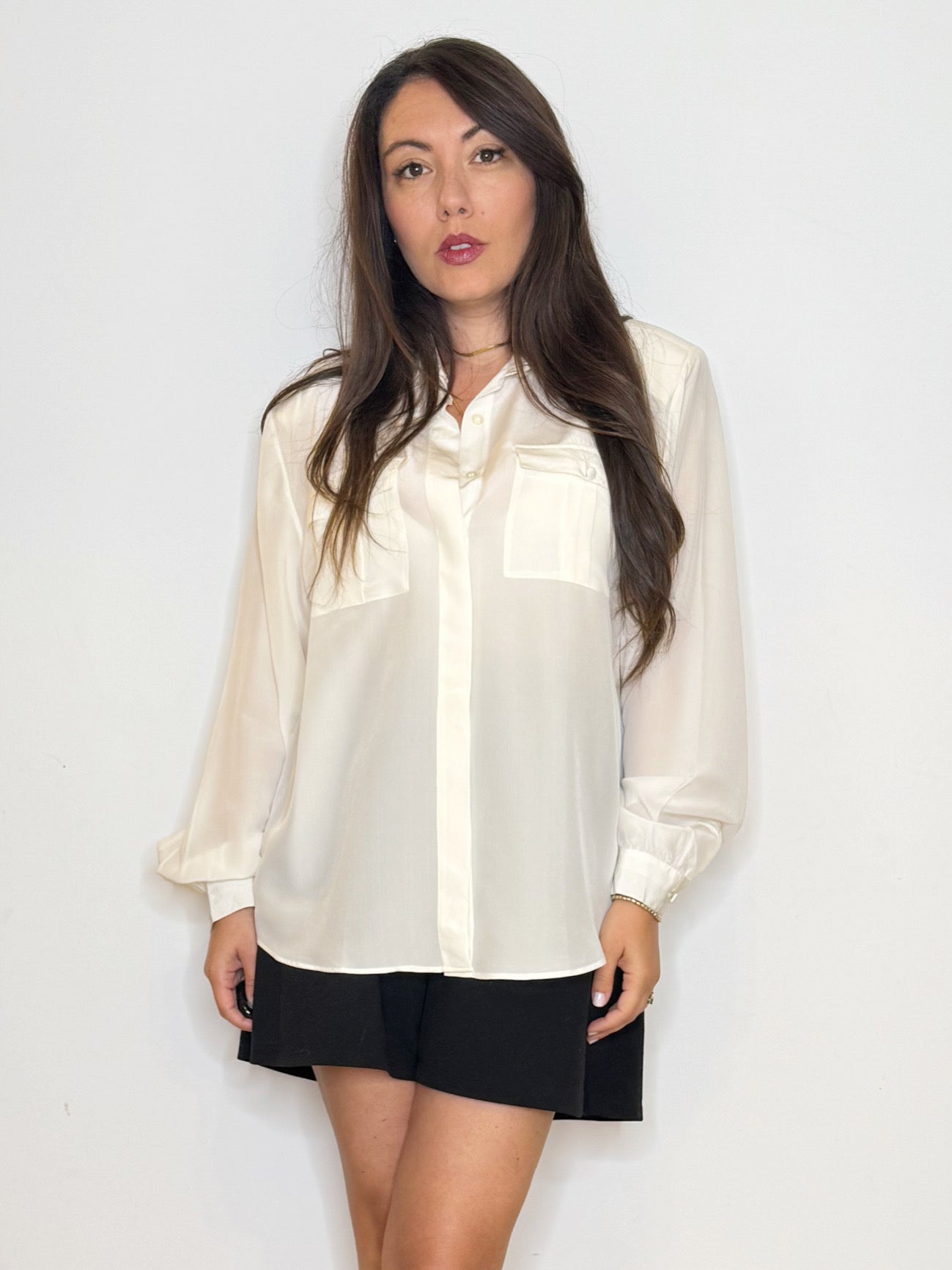 Camicia bianca in 100% seta