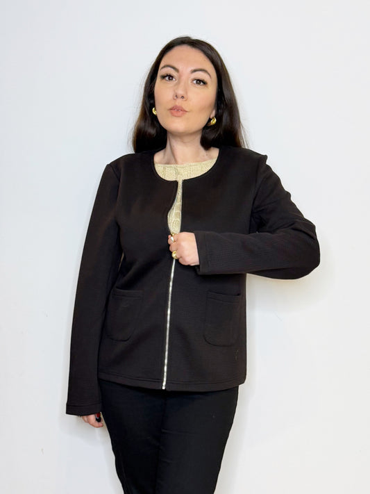 Giacca nera con zip