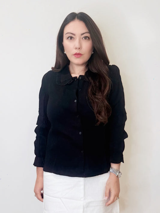 Camicia con collo bon ton