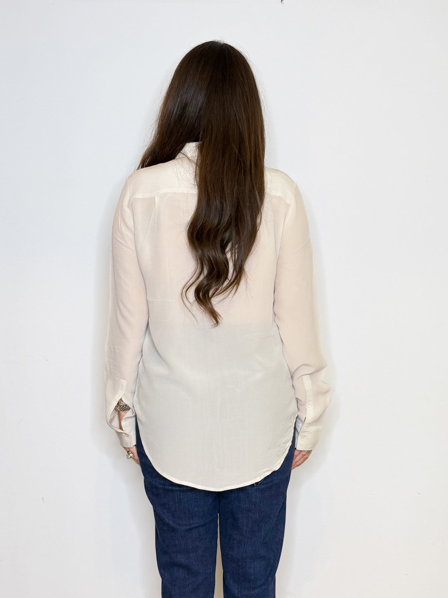 Camicia in seta color avorio