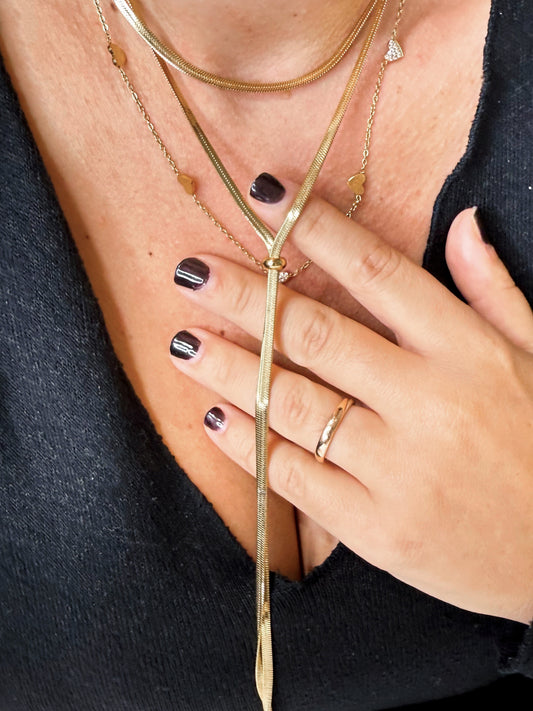 Collana saliscendi minimal gold