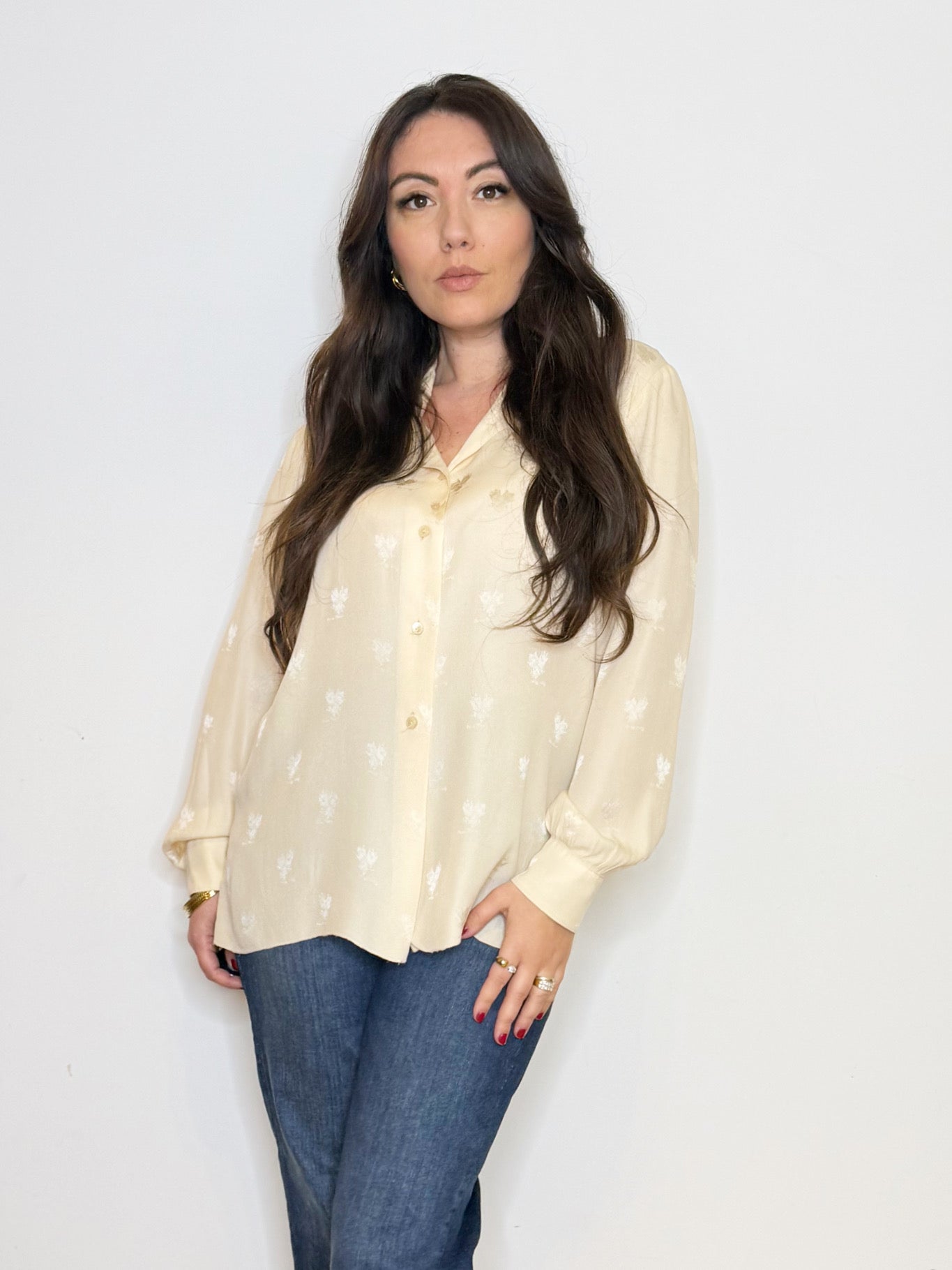 Camicia crema 100% seta