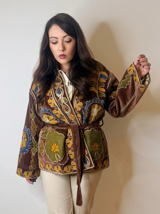 Giacca kimono India in velluto