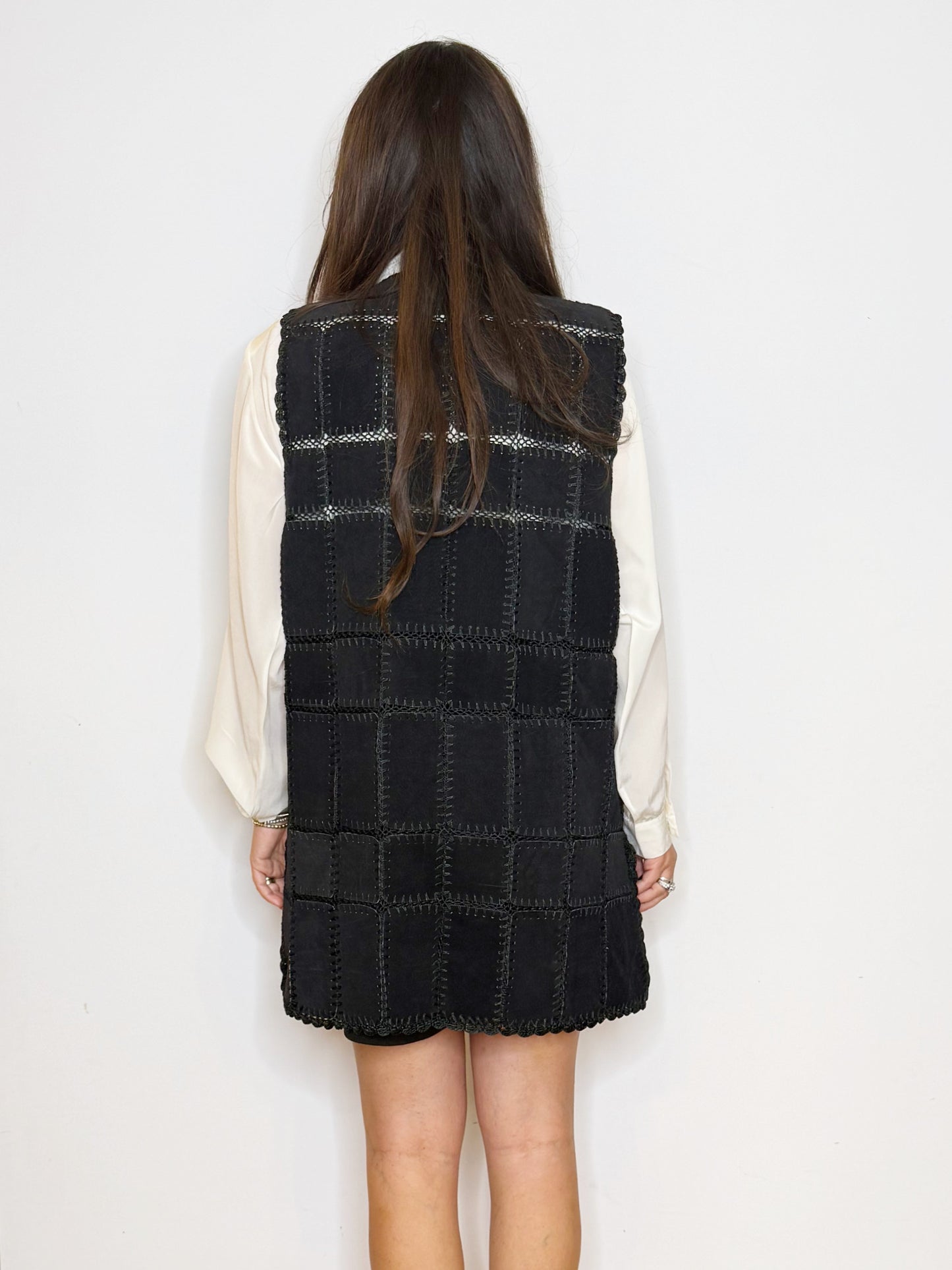 Gilet in pelle patch