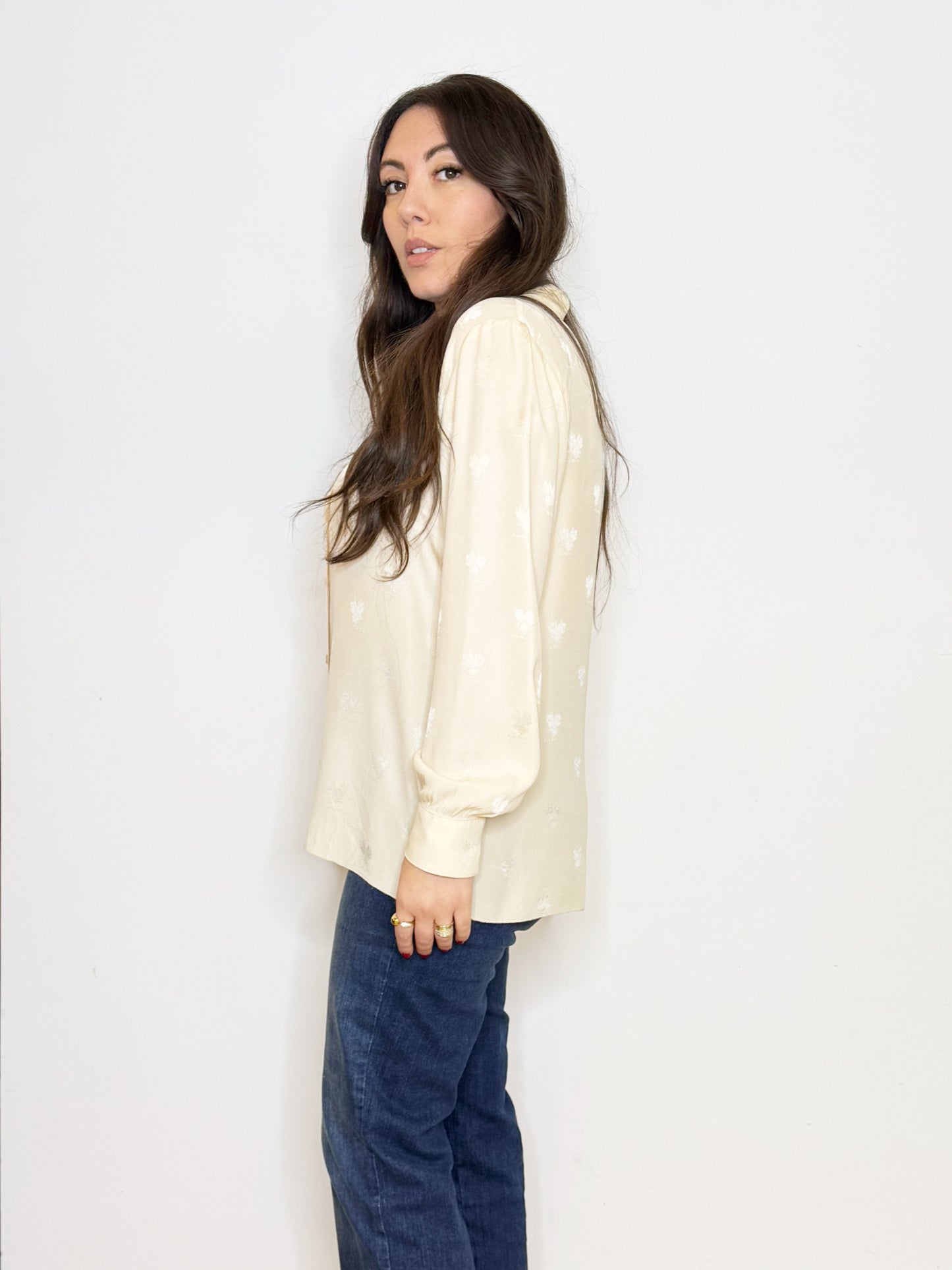Camicia crema 100% seta