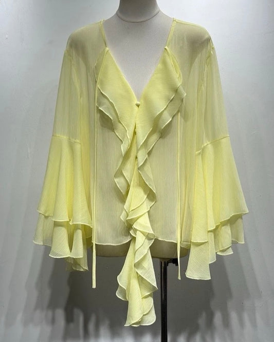 Blusa in georgette con volant