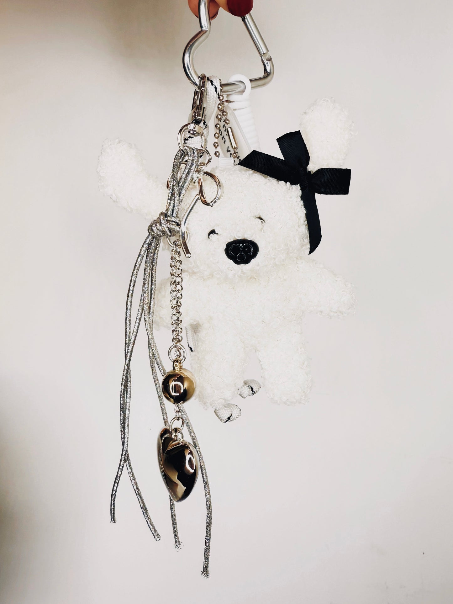 Charme per borsa teddy bianco