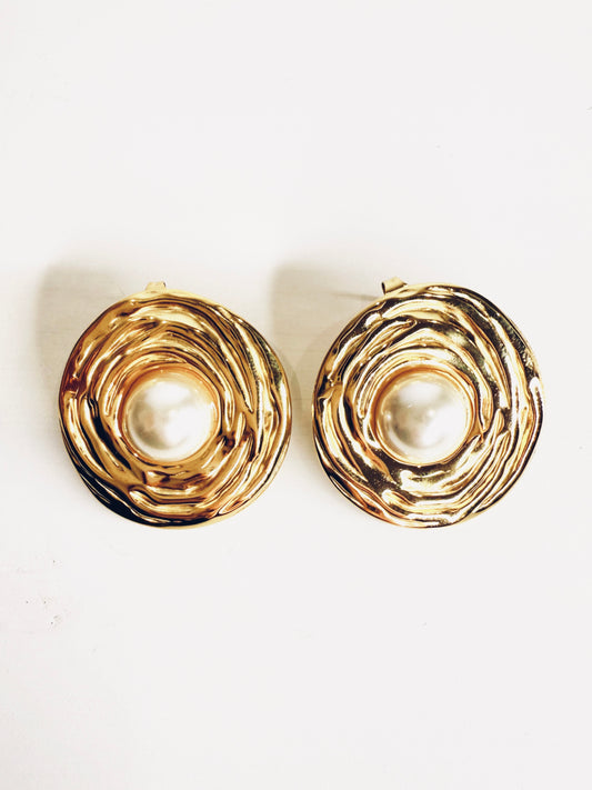 Orecchini bottoni con perla