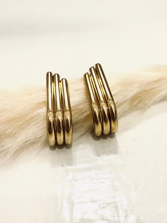 Orecchini geometrici art decò gold