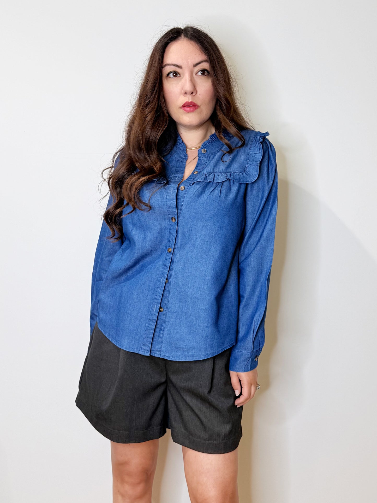 Camicia con rouches
