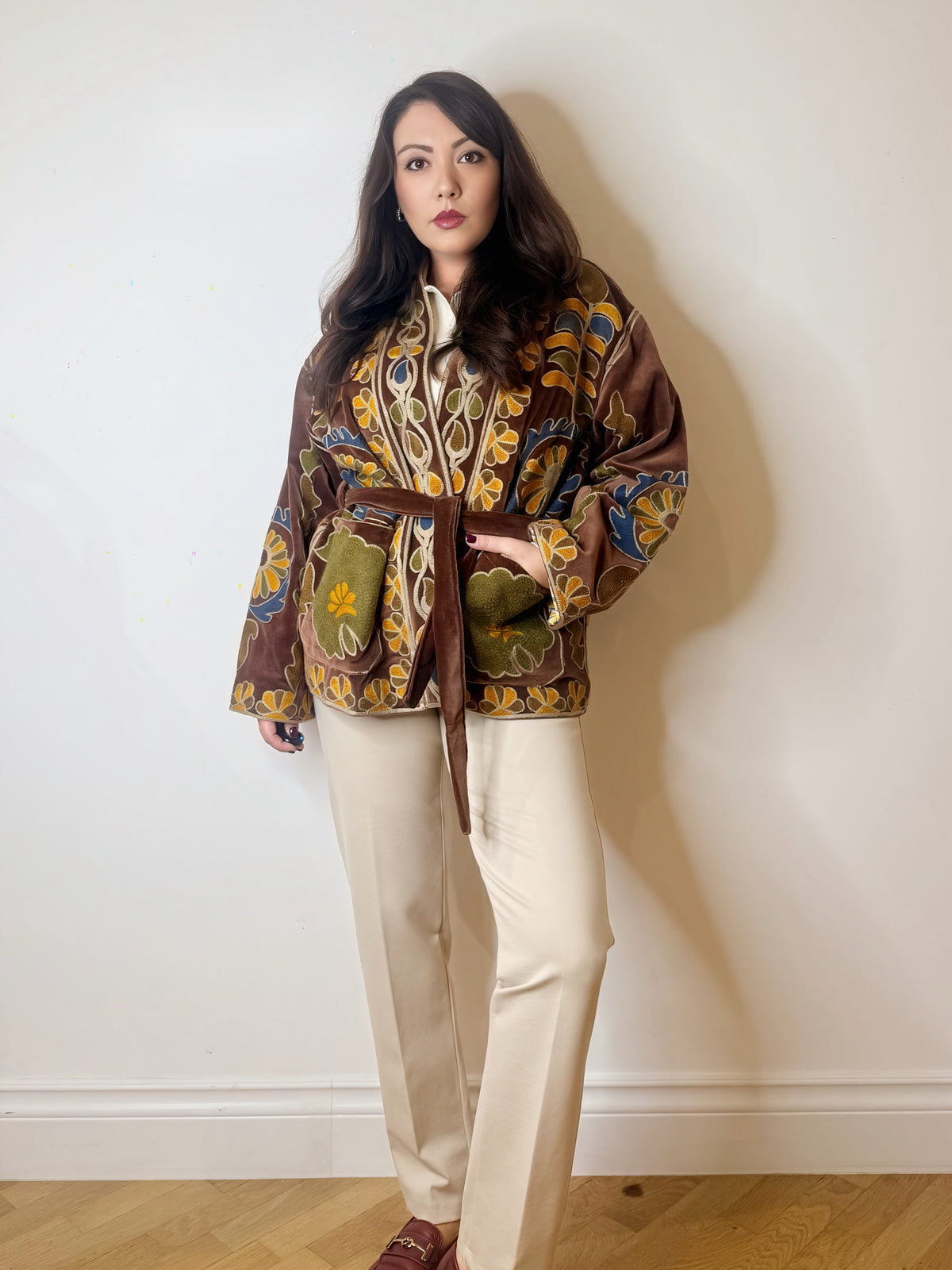 Giacca kimono India in velluto