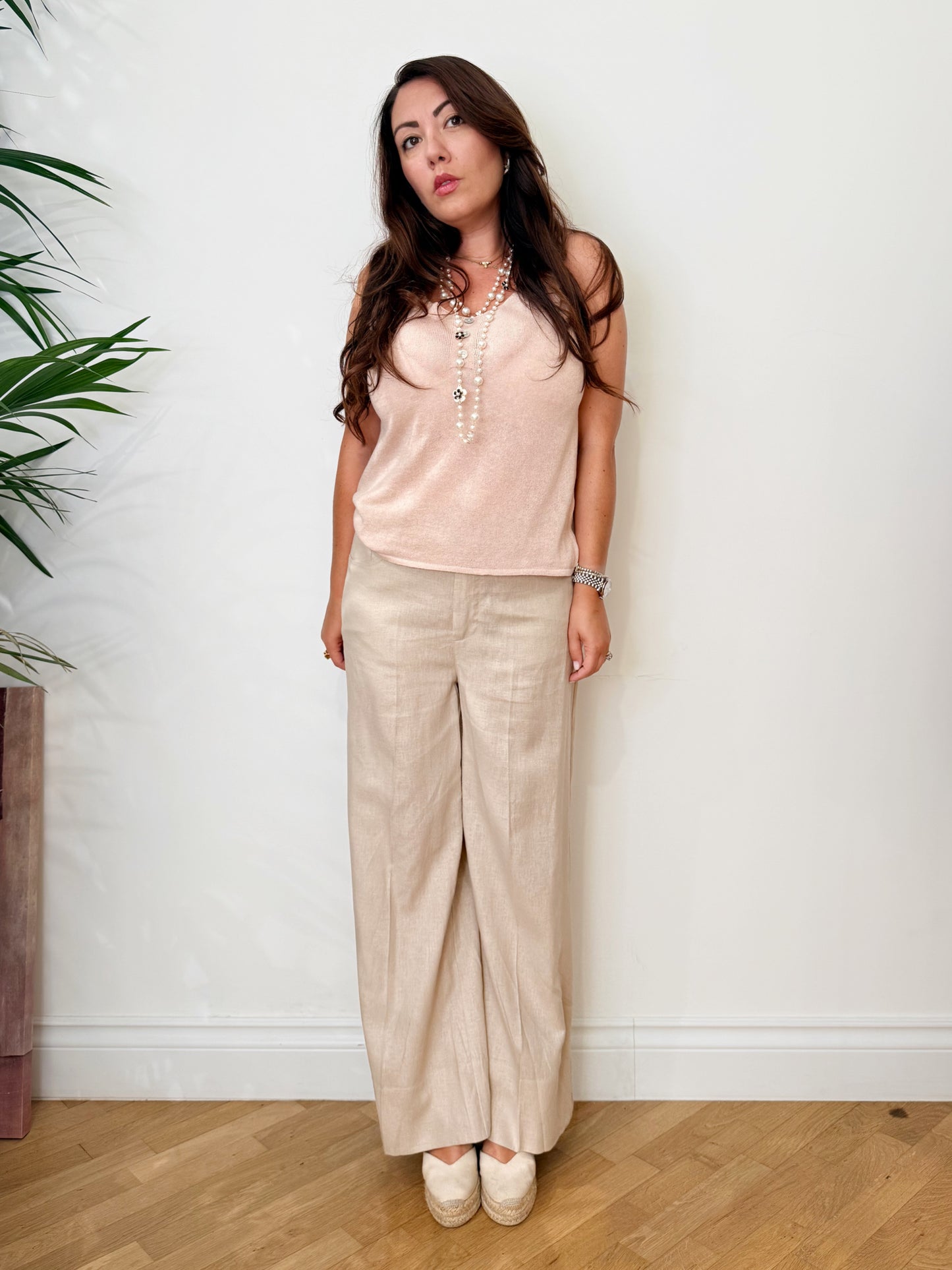 Pantalone palazzo misto lino
