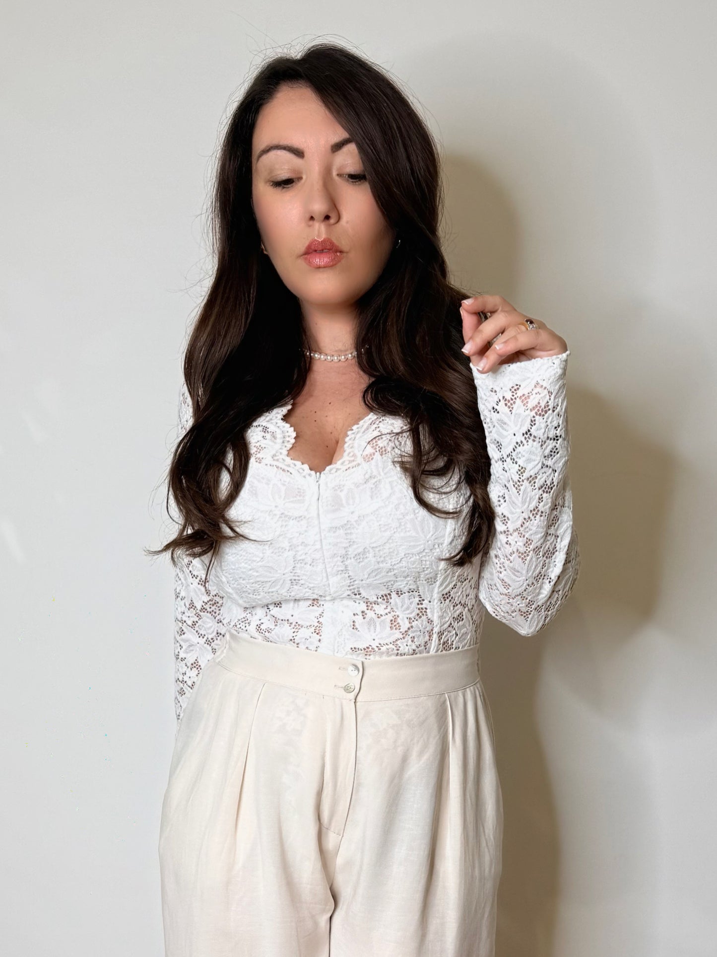Body in pizzo elasticizzato