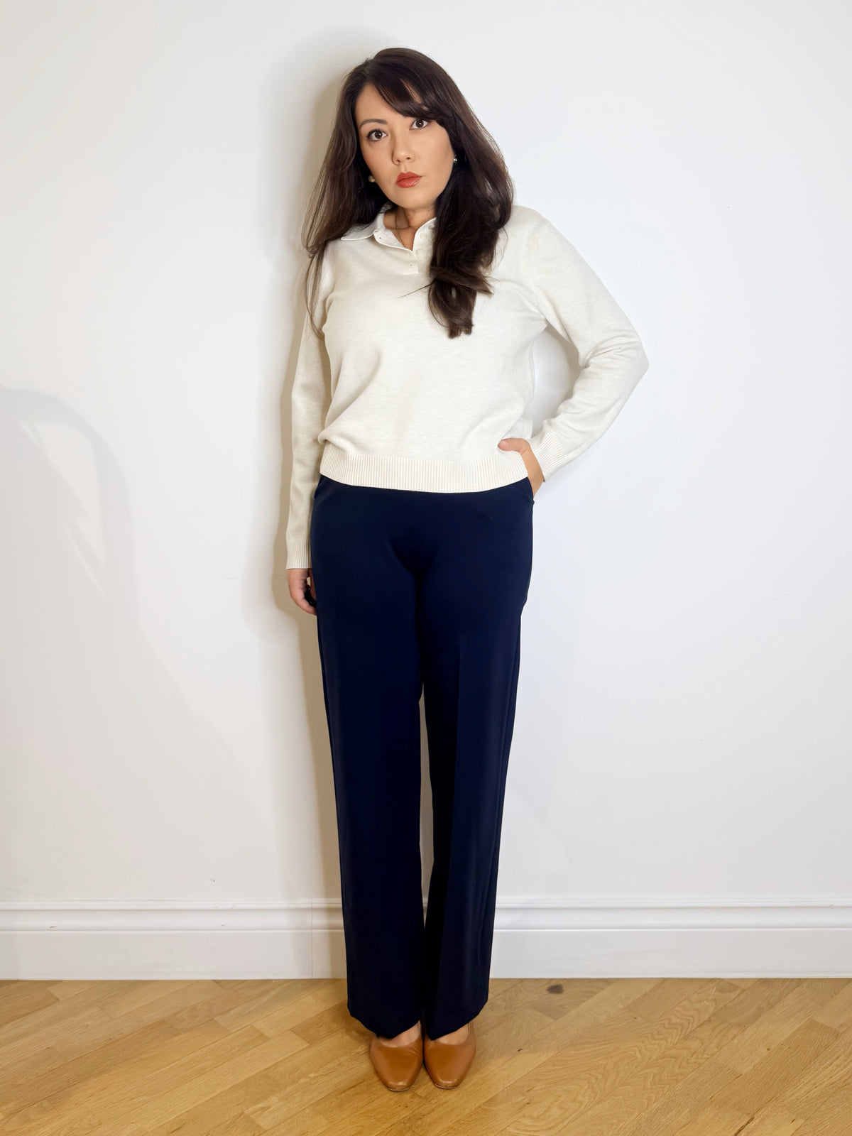 Pantalone palazzo in punto Milano blu