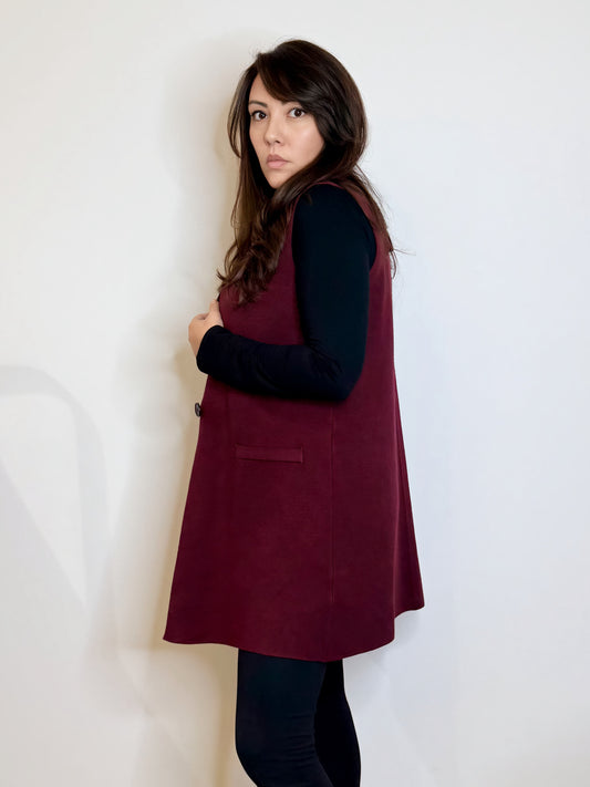 Gilet in maglia bordeaux
