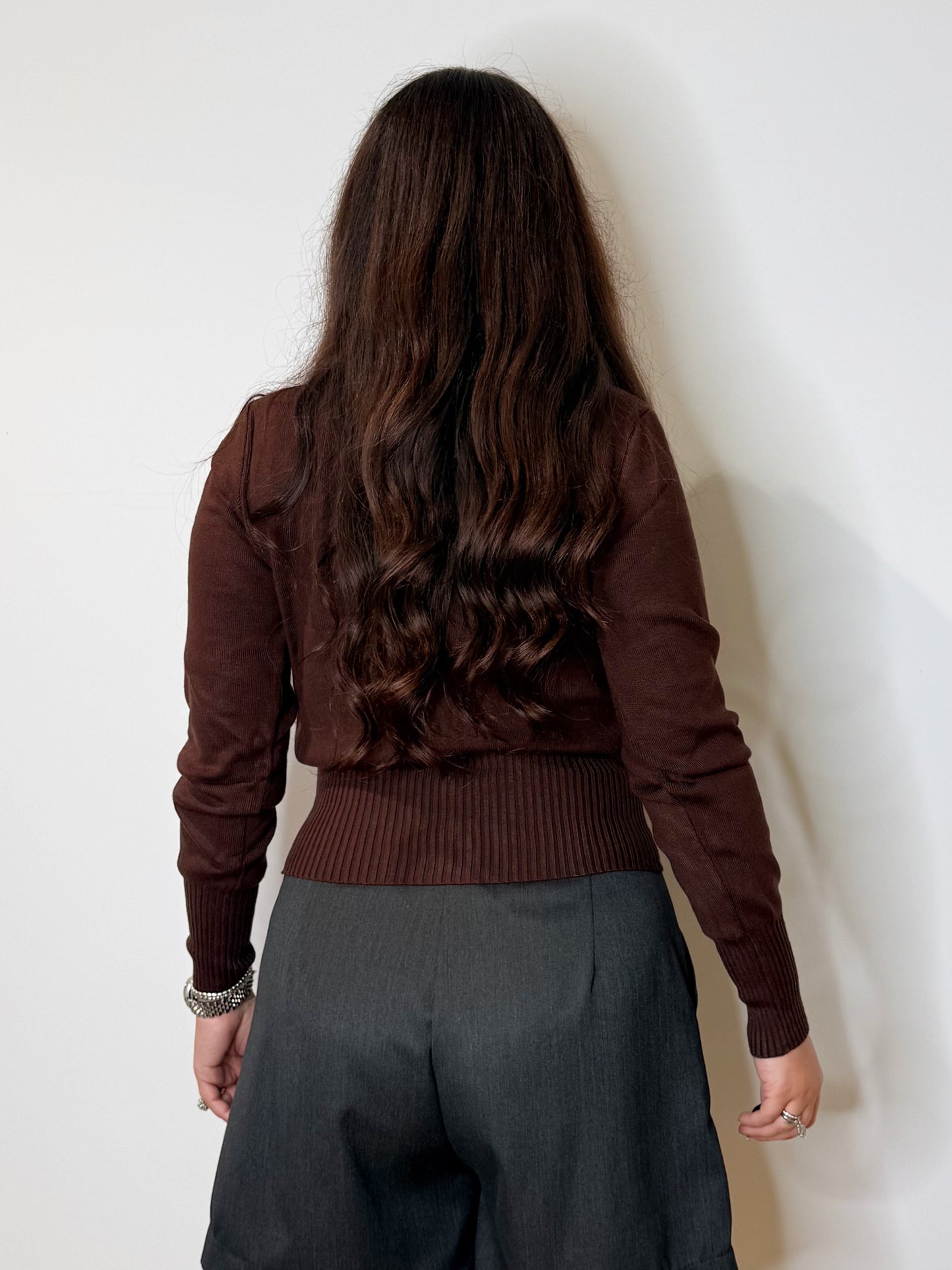 Cardigan bon ton cioccolato
