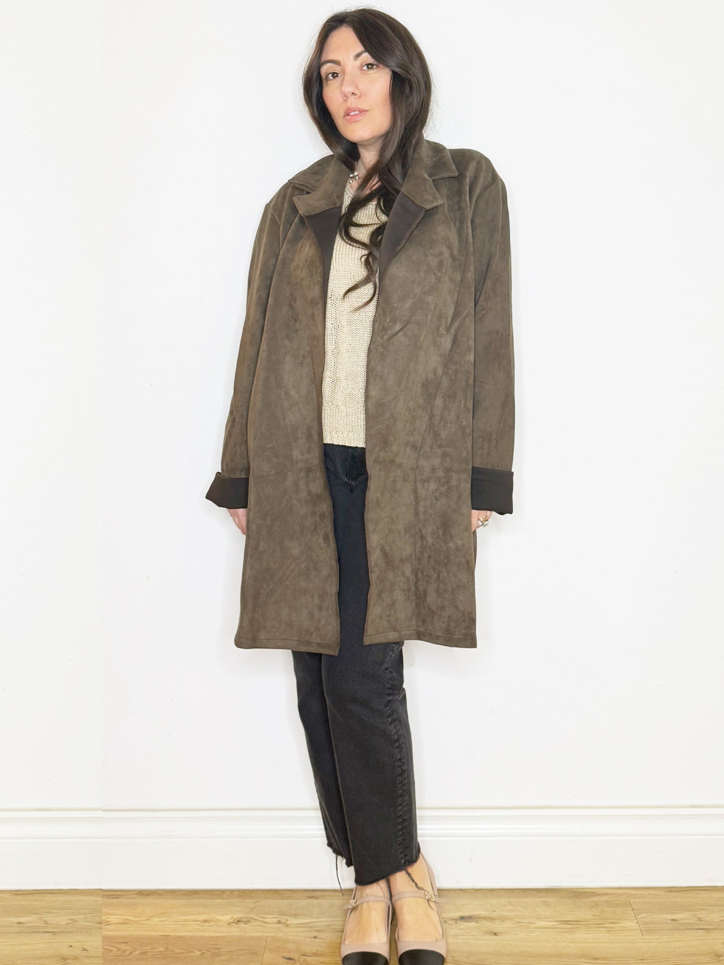 Giacca over in suede sintetico