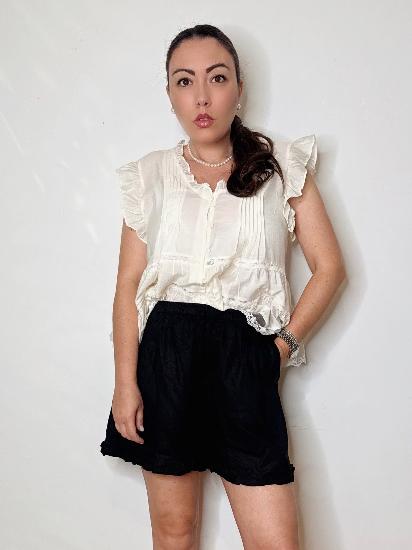 Blusa bohémien bianca