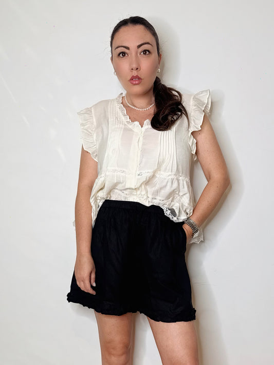 Blusa bohémien bianca