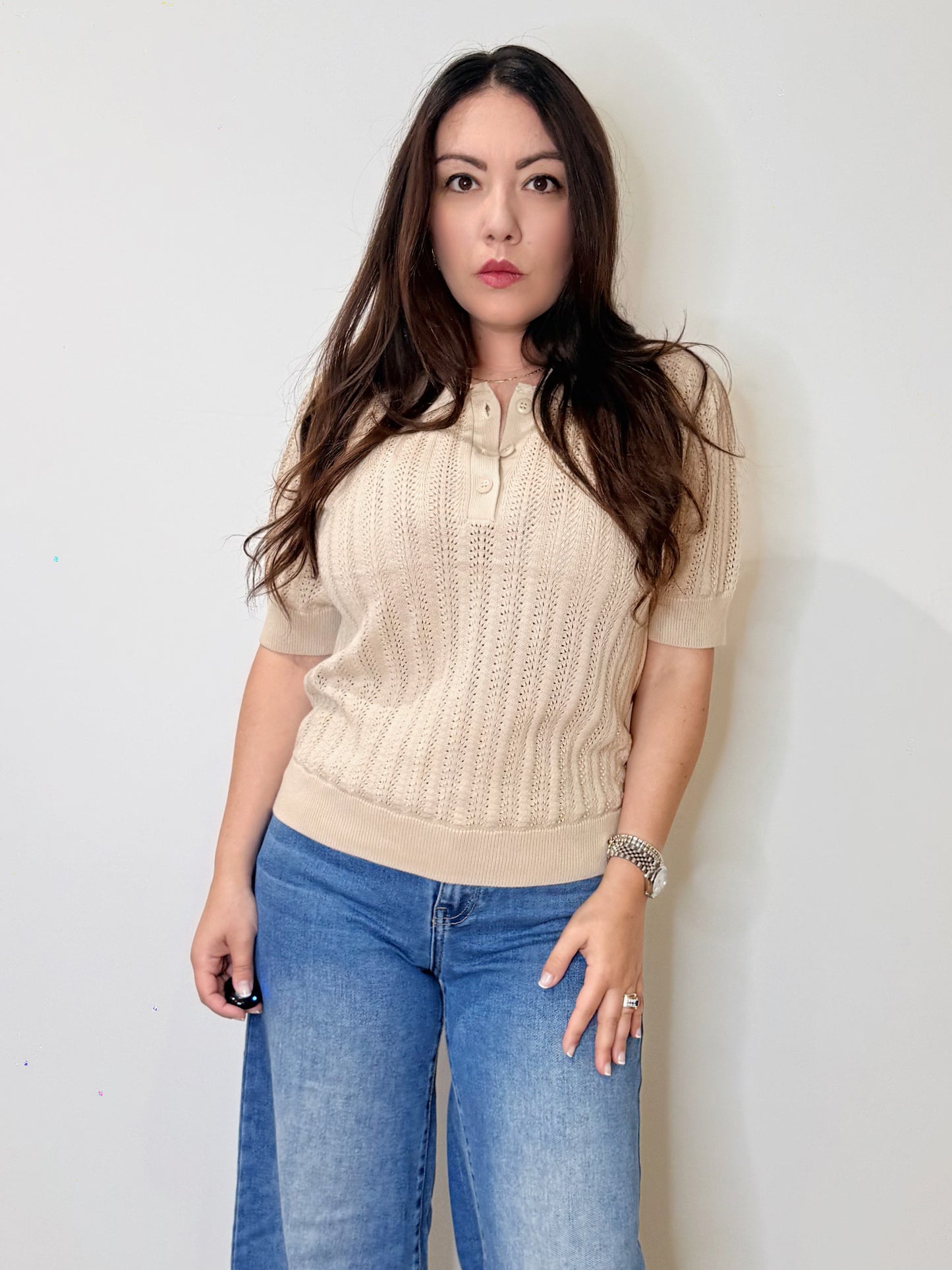 Polo in 100% Cotone beige