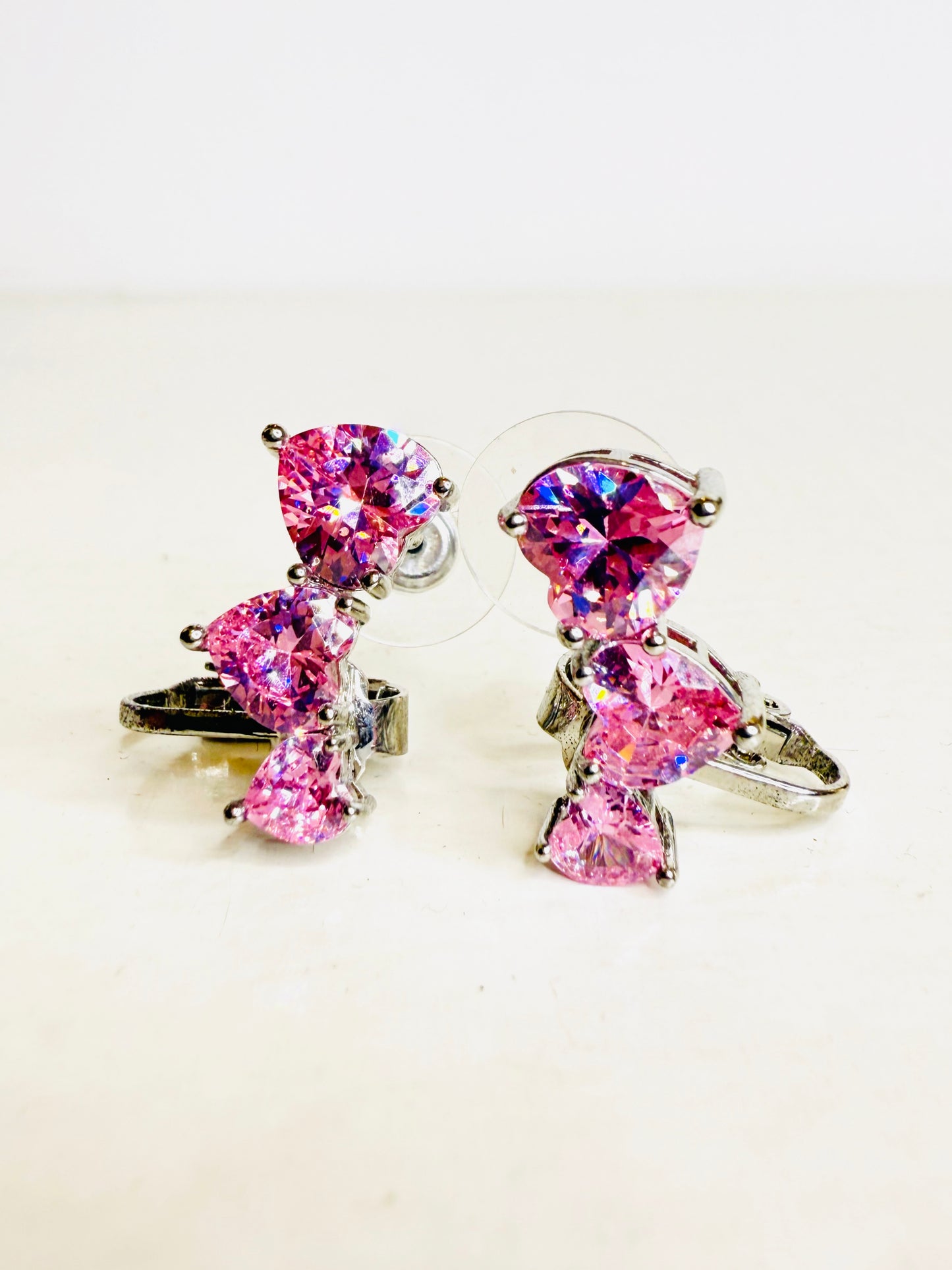 Ear cuff trilogy cuori rosa