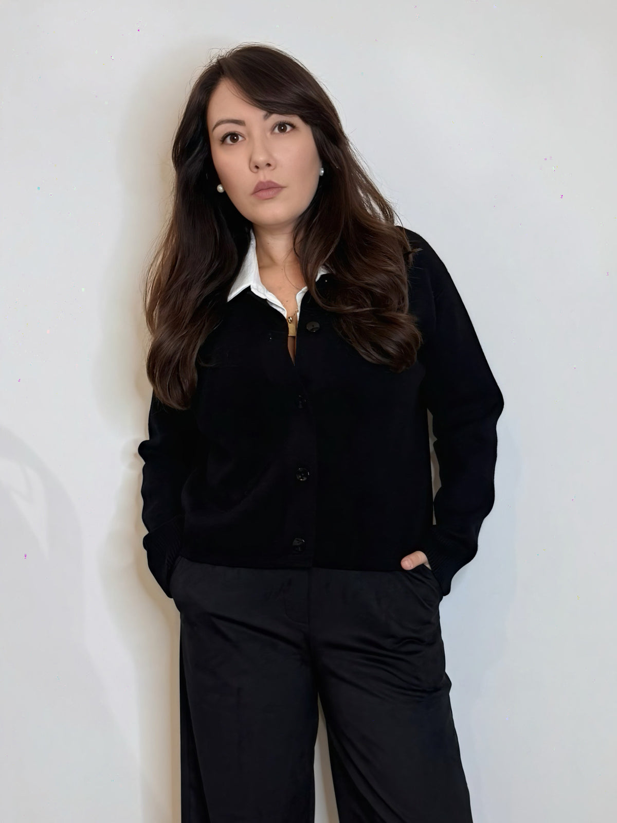 Cardigan bon ton nero