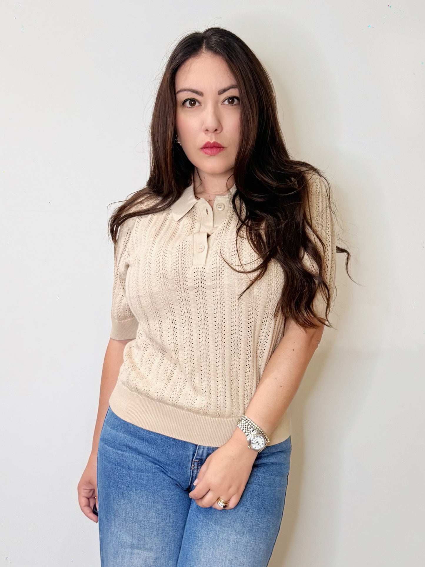 Polo in 100% Cotone beige