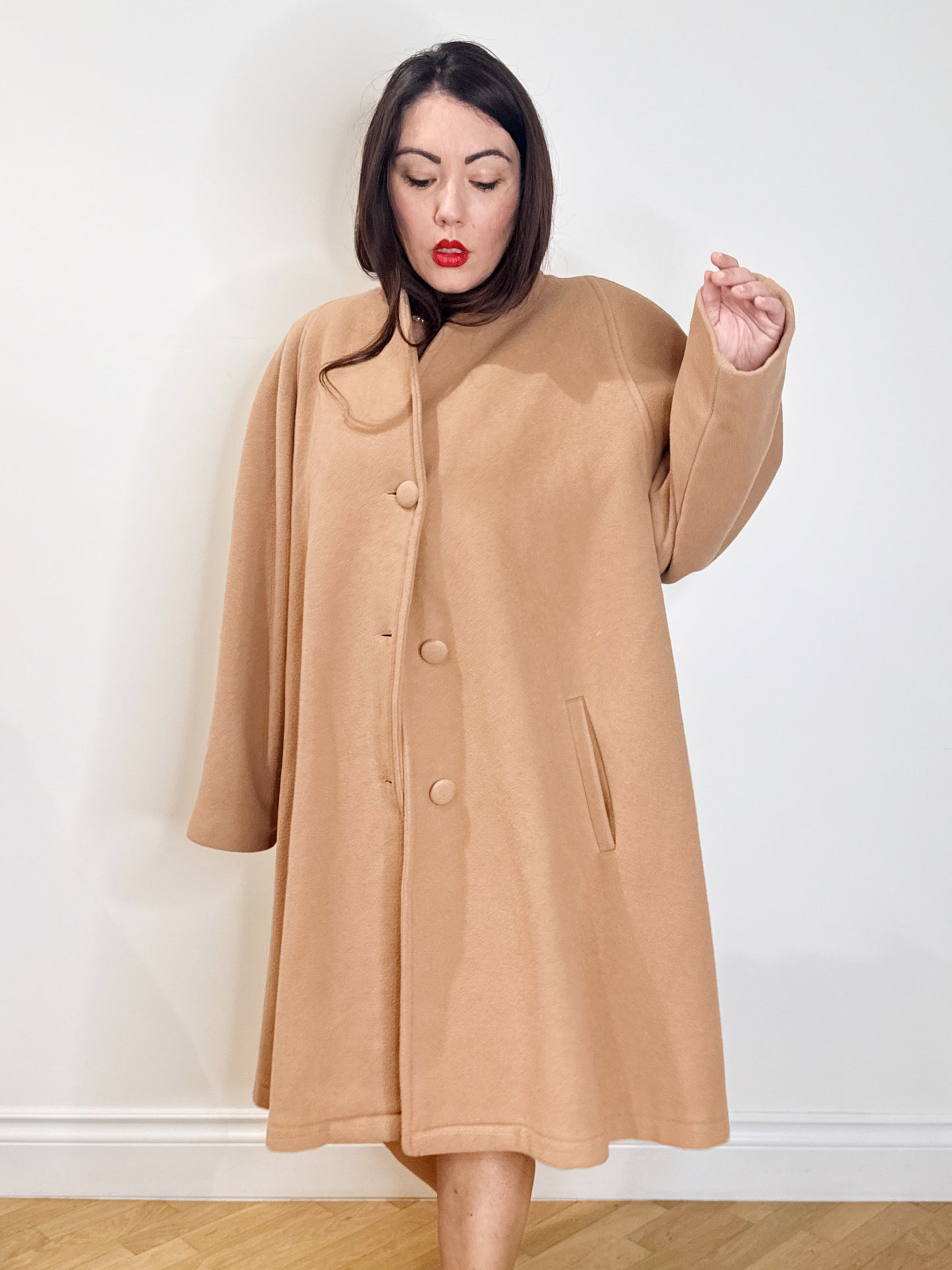 Cappotto camel in lana