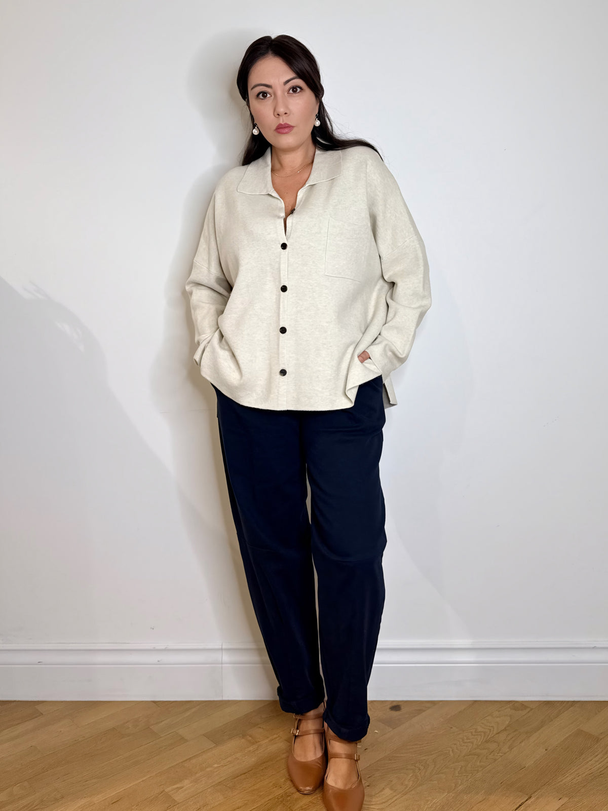 Maxi camicia in maglia