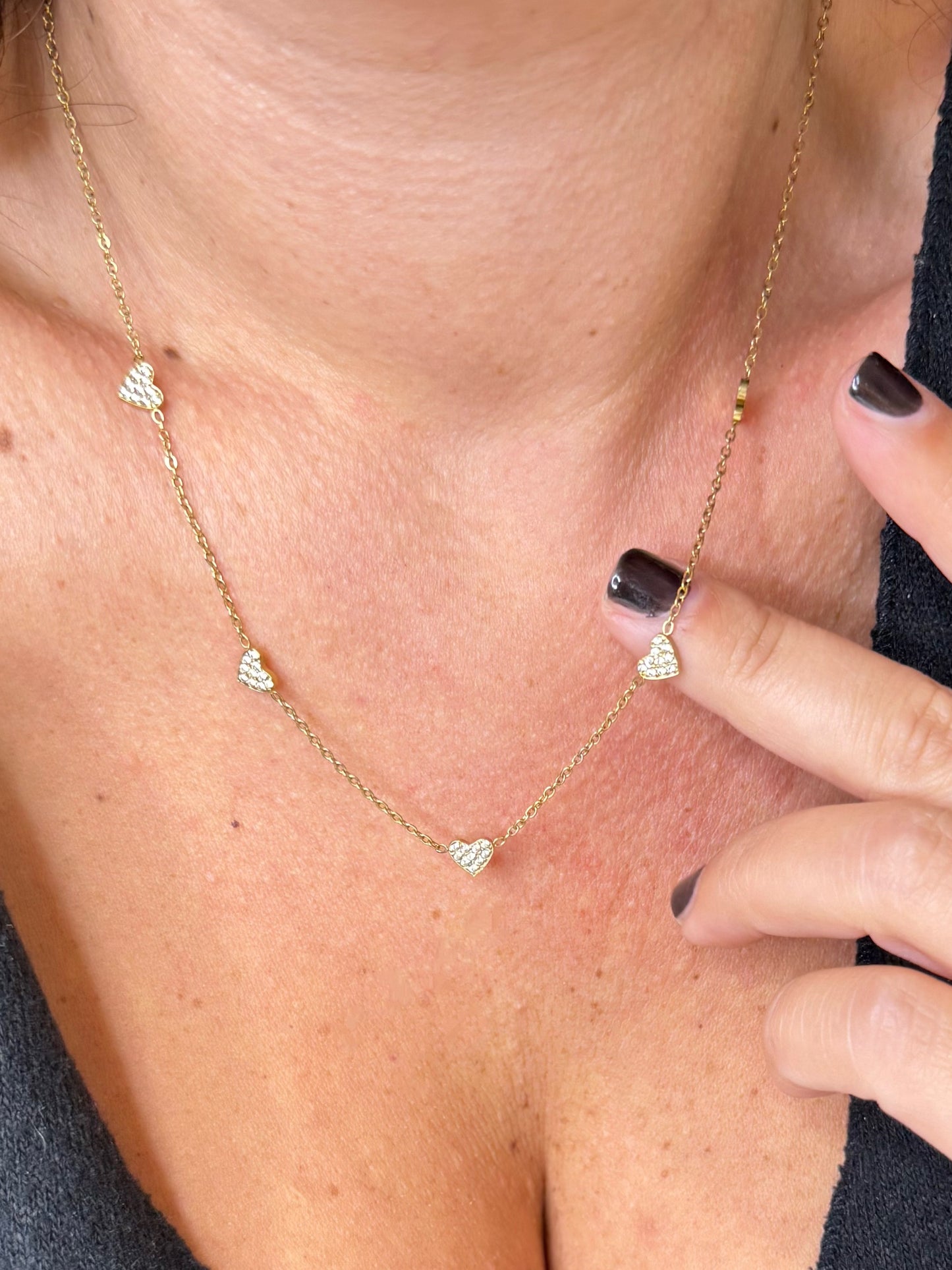 Collana cuoricini gold