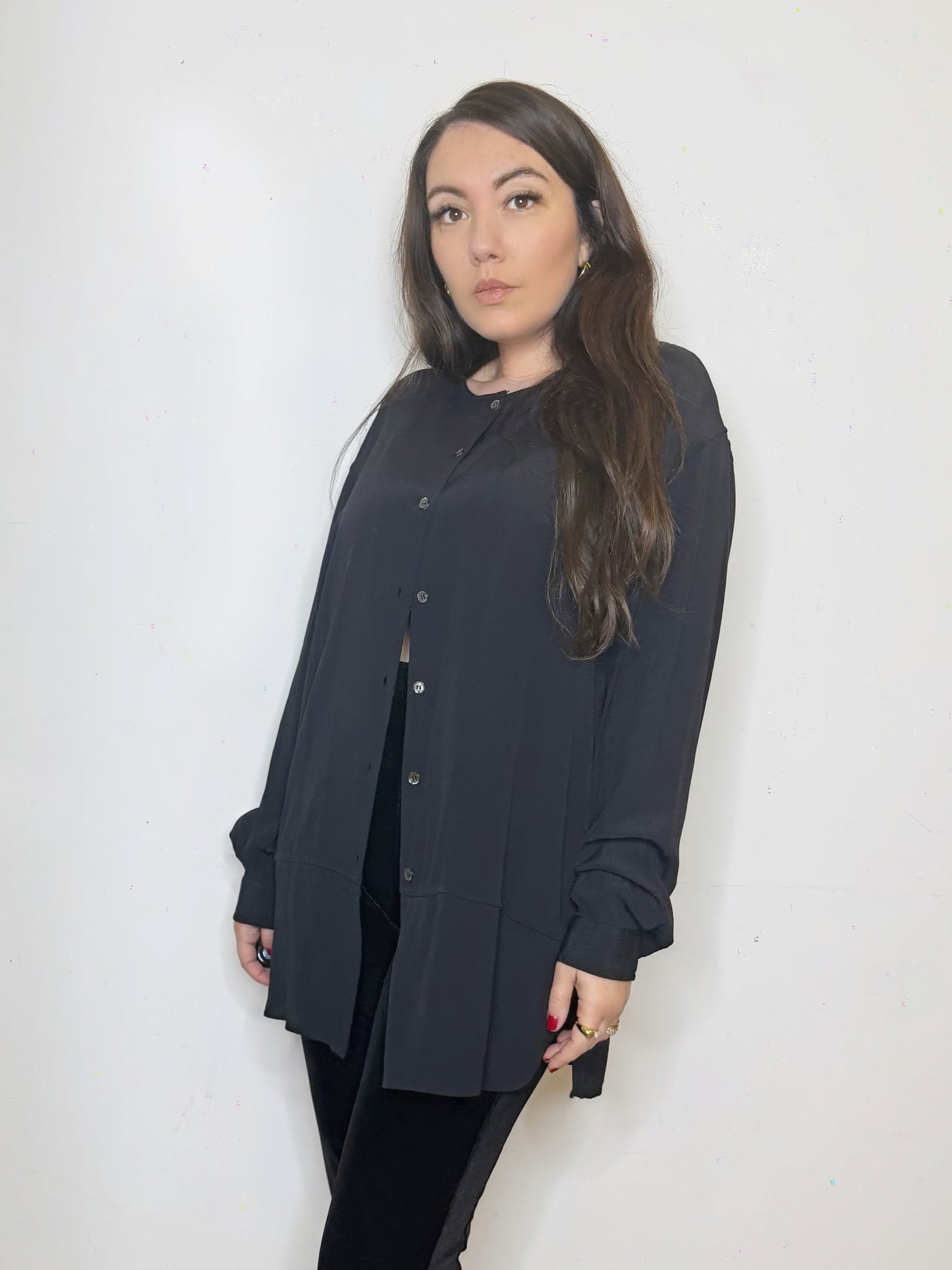 Camicia in viscosa nera