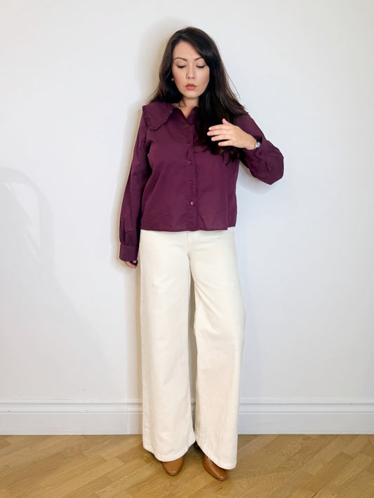 Pantalone in velluto bianco