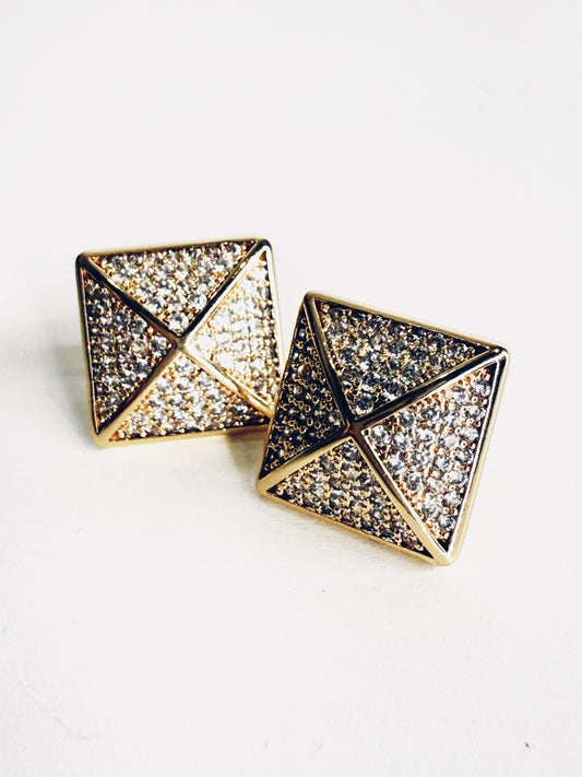 Orecchini geometrici con strass