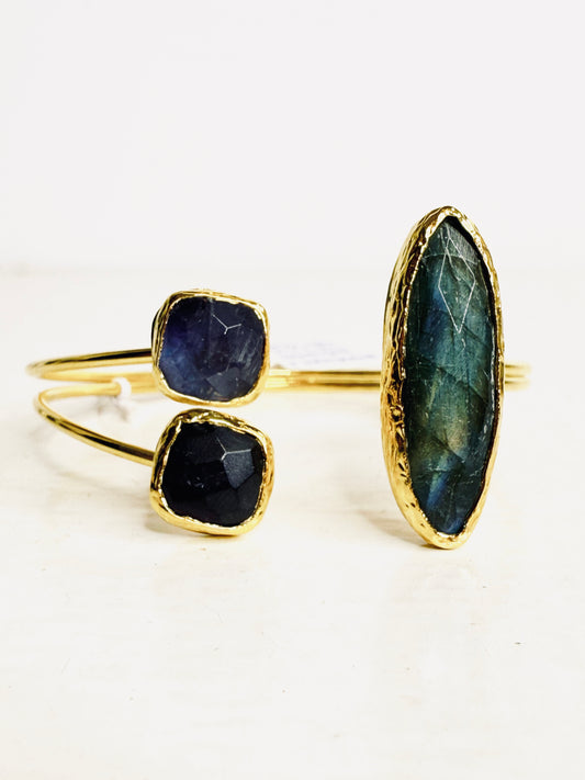 Bangle con ametiste e labradorite