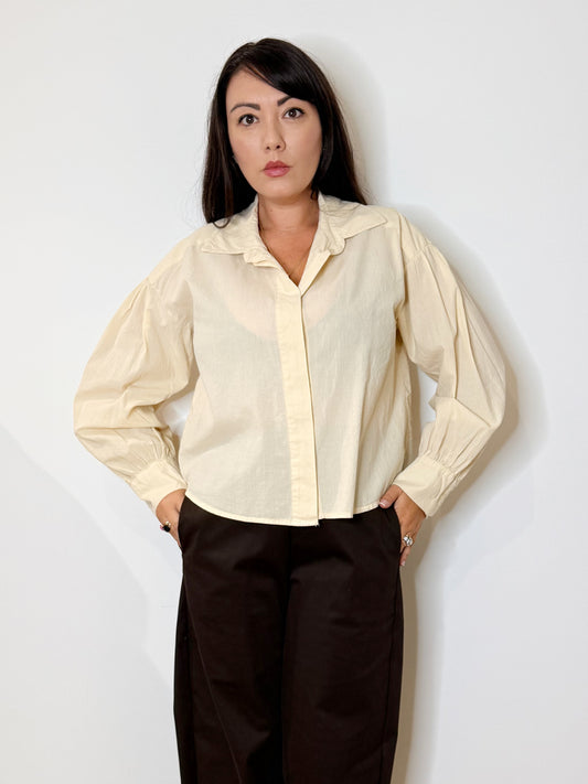 Scamicia svasata 100% cotone crema