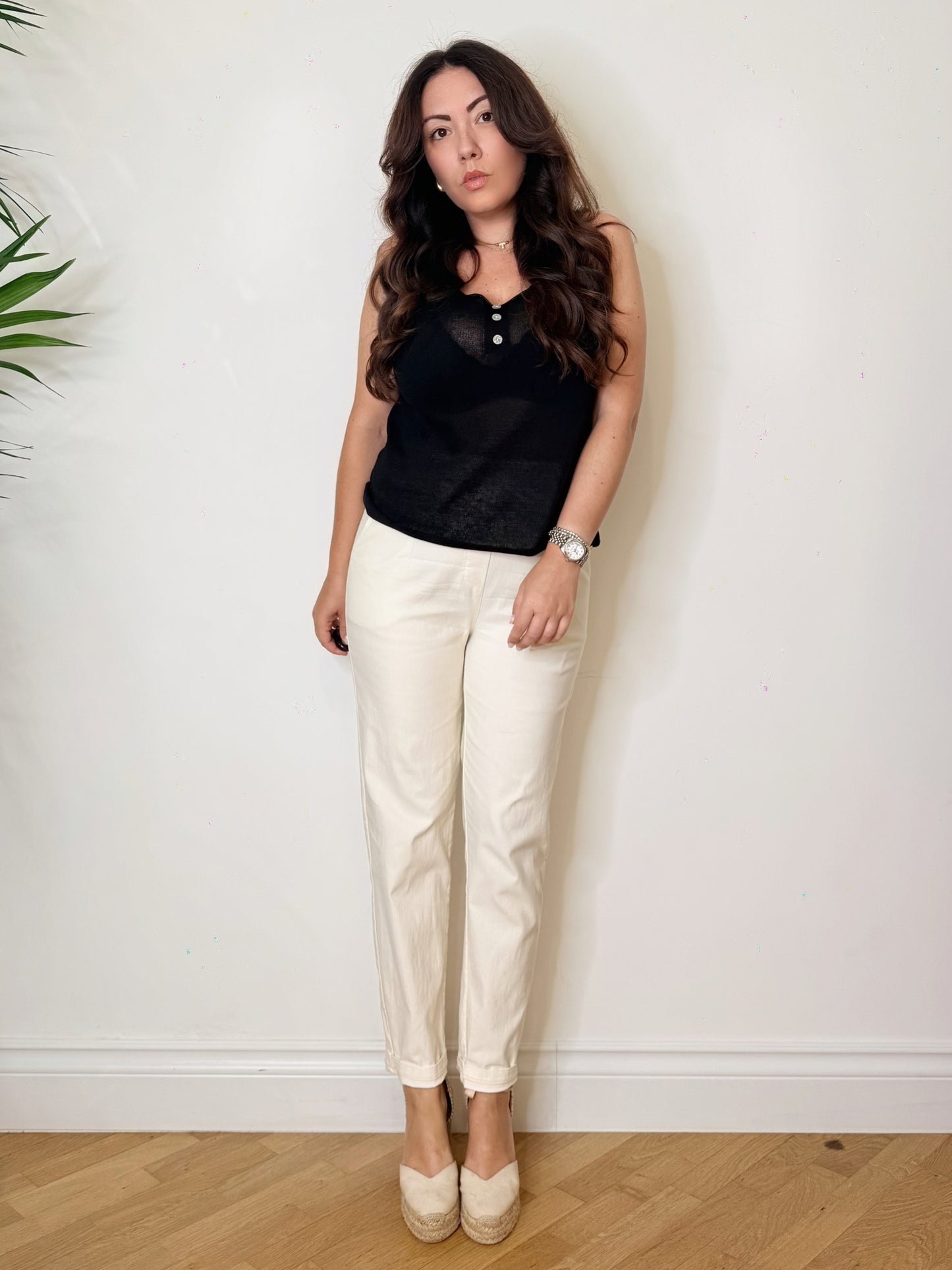 Top in maglia fine nero