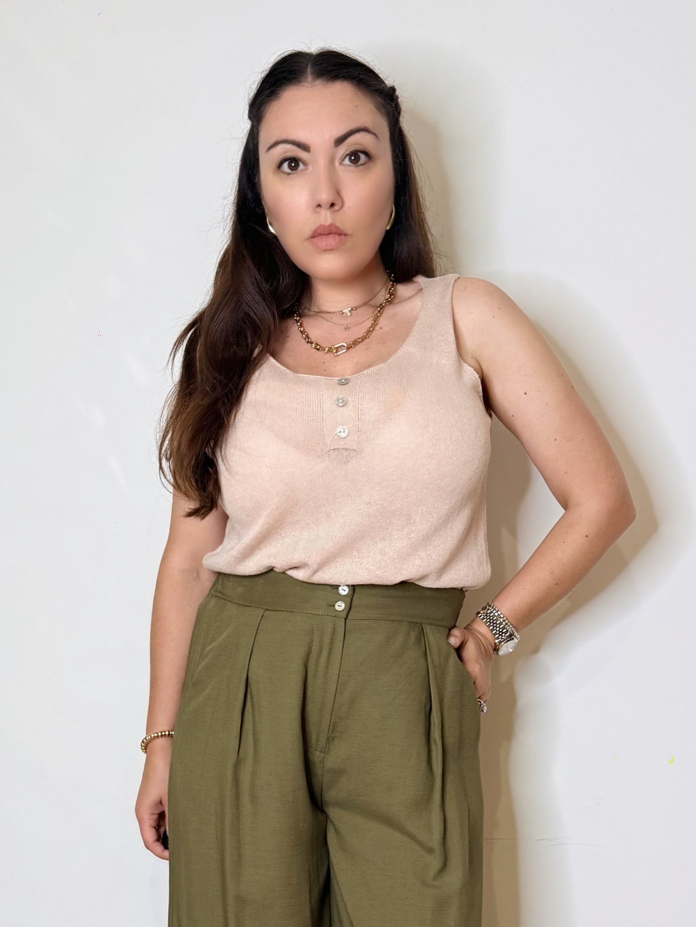 Top in maglia rosa