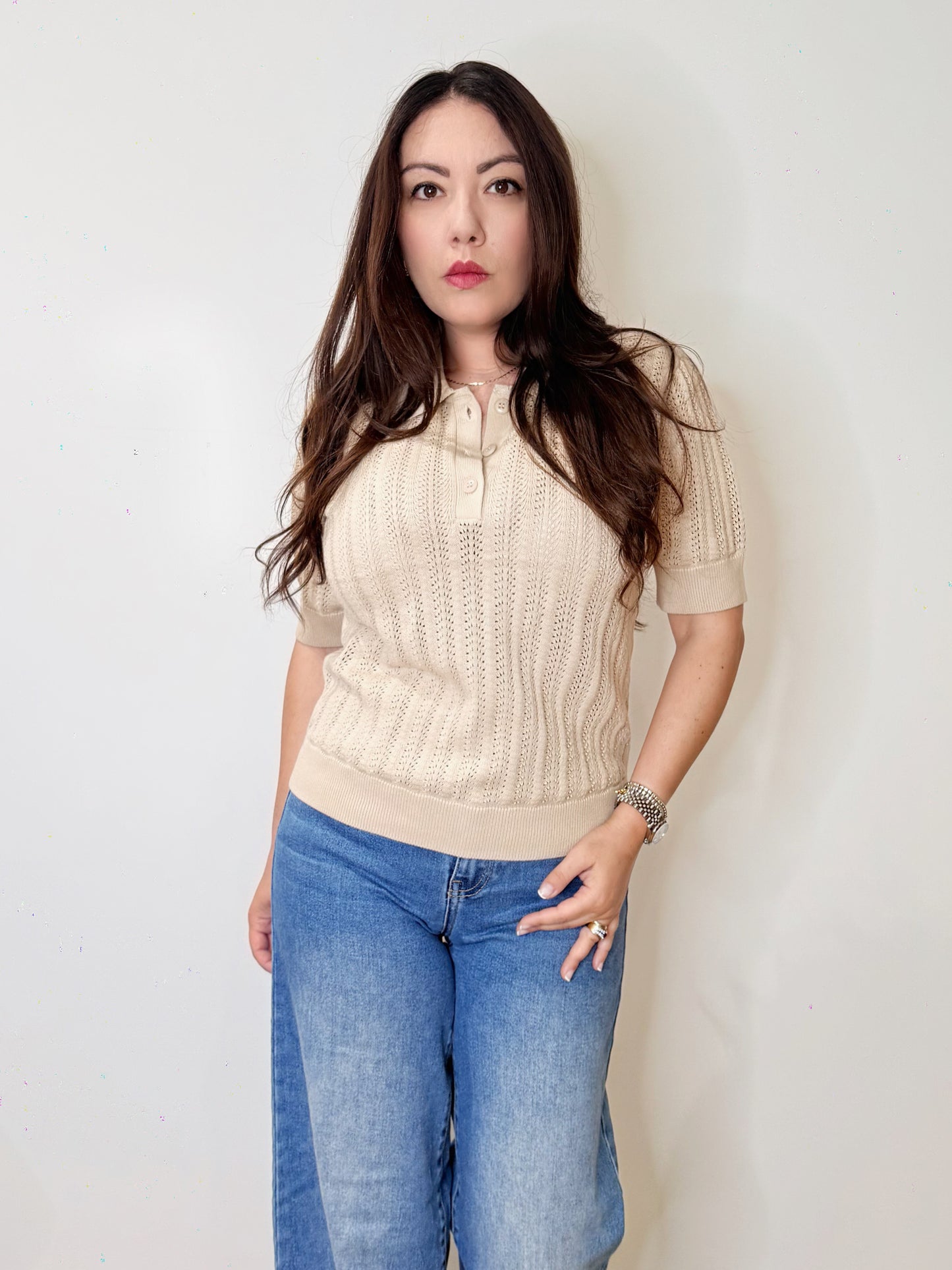 Polo in 100% Cotone beige