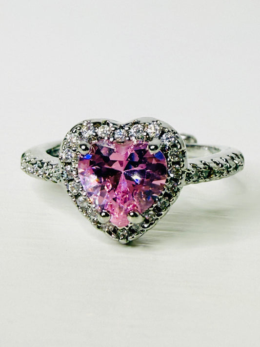 Anello cuore rosa