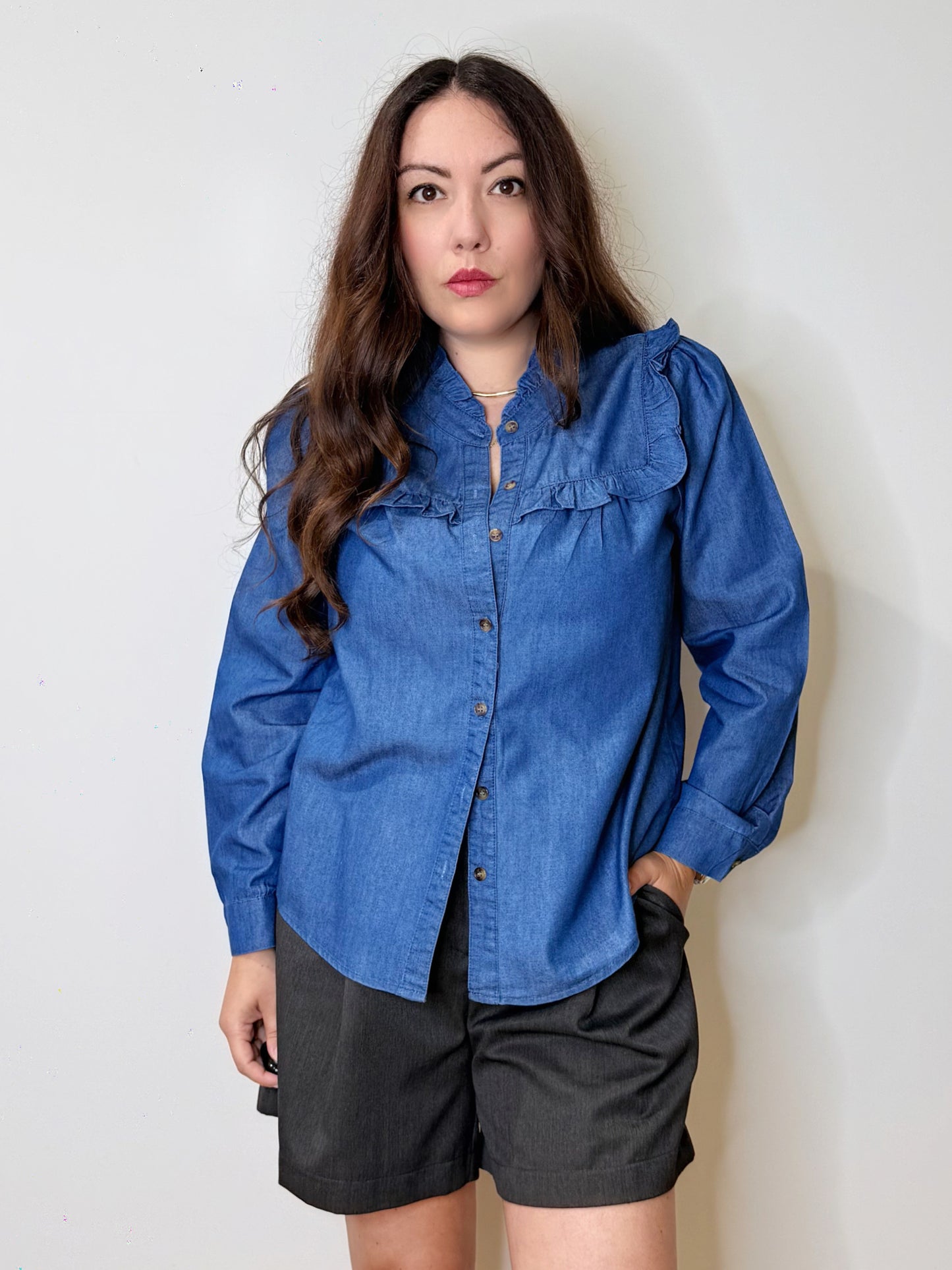 Camicia con rouches