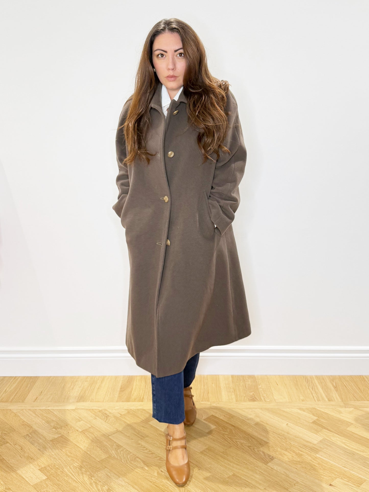 Capotto in lana mocha mousse