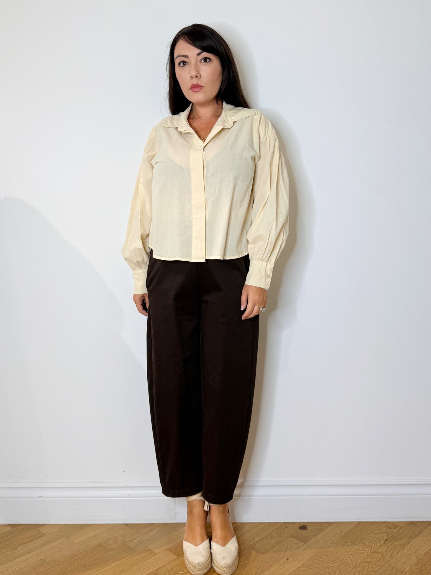 Pantalone barrel testa di moro