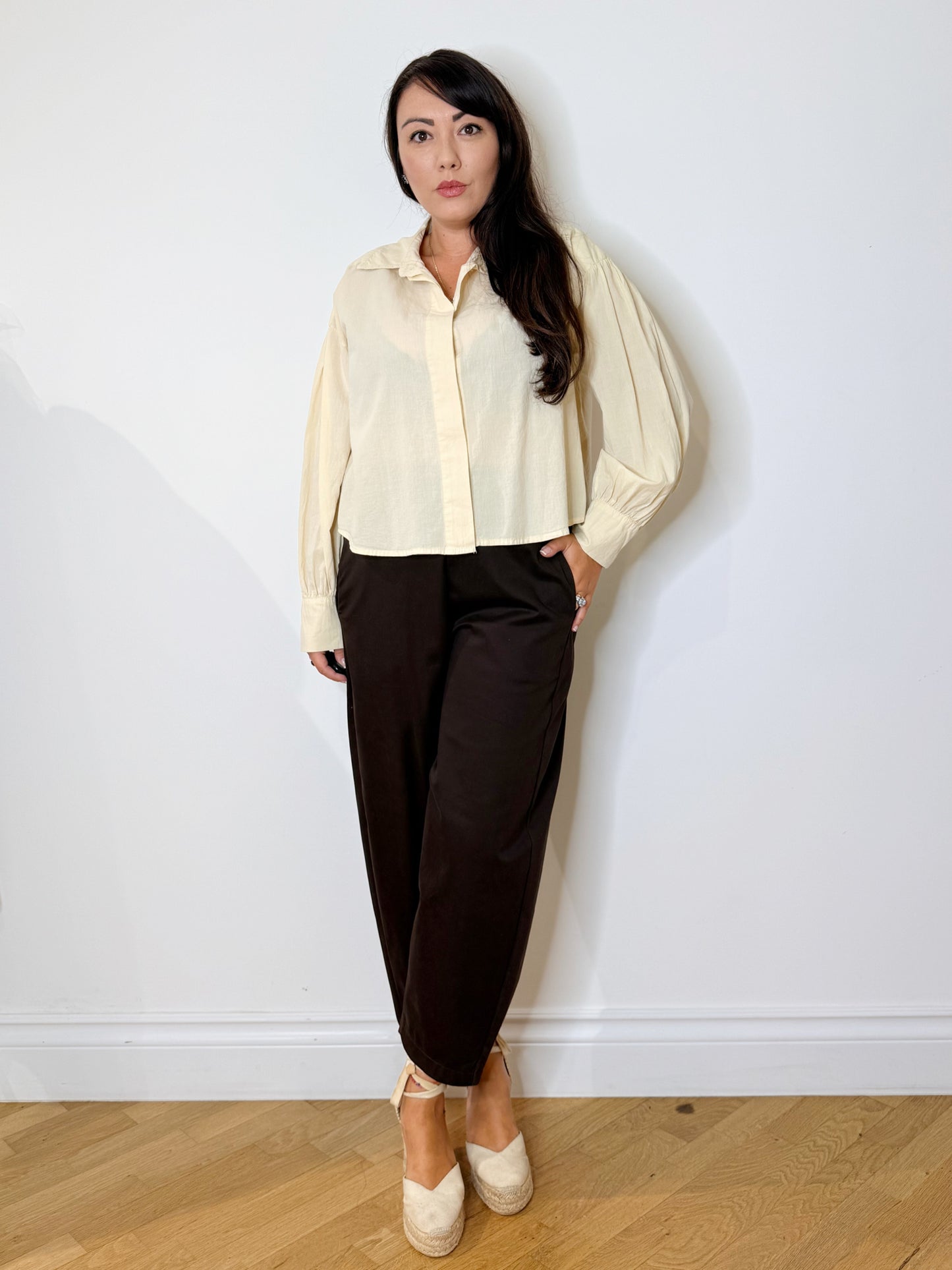Pantalone barrel testa di moro