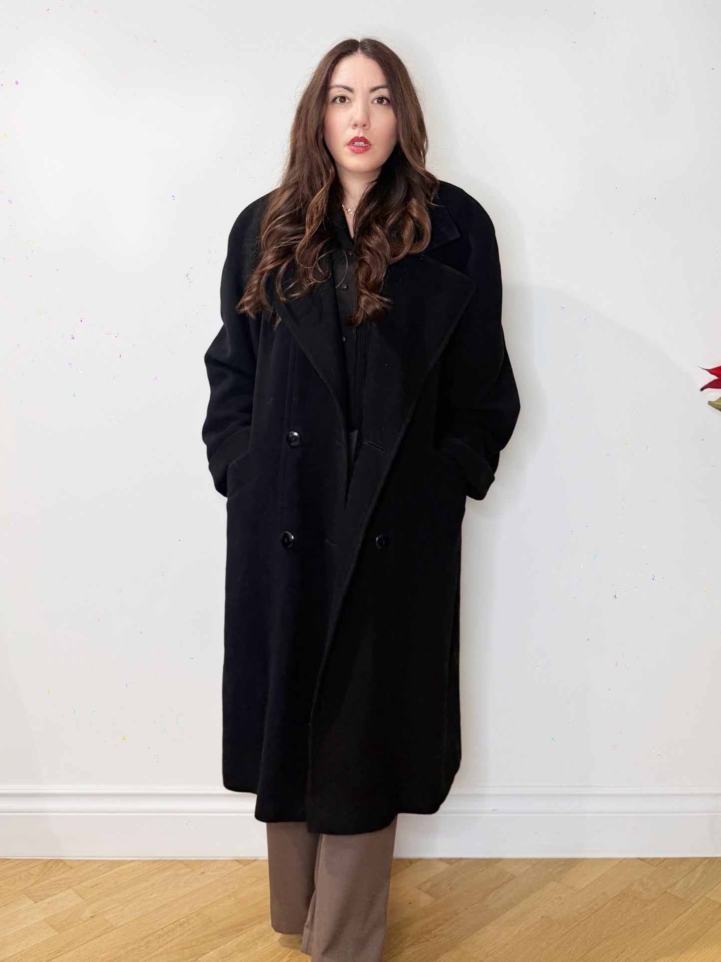 Cappotto nero lana e cashmere