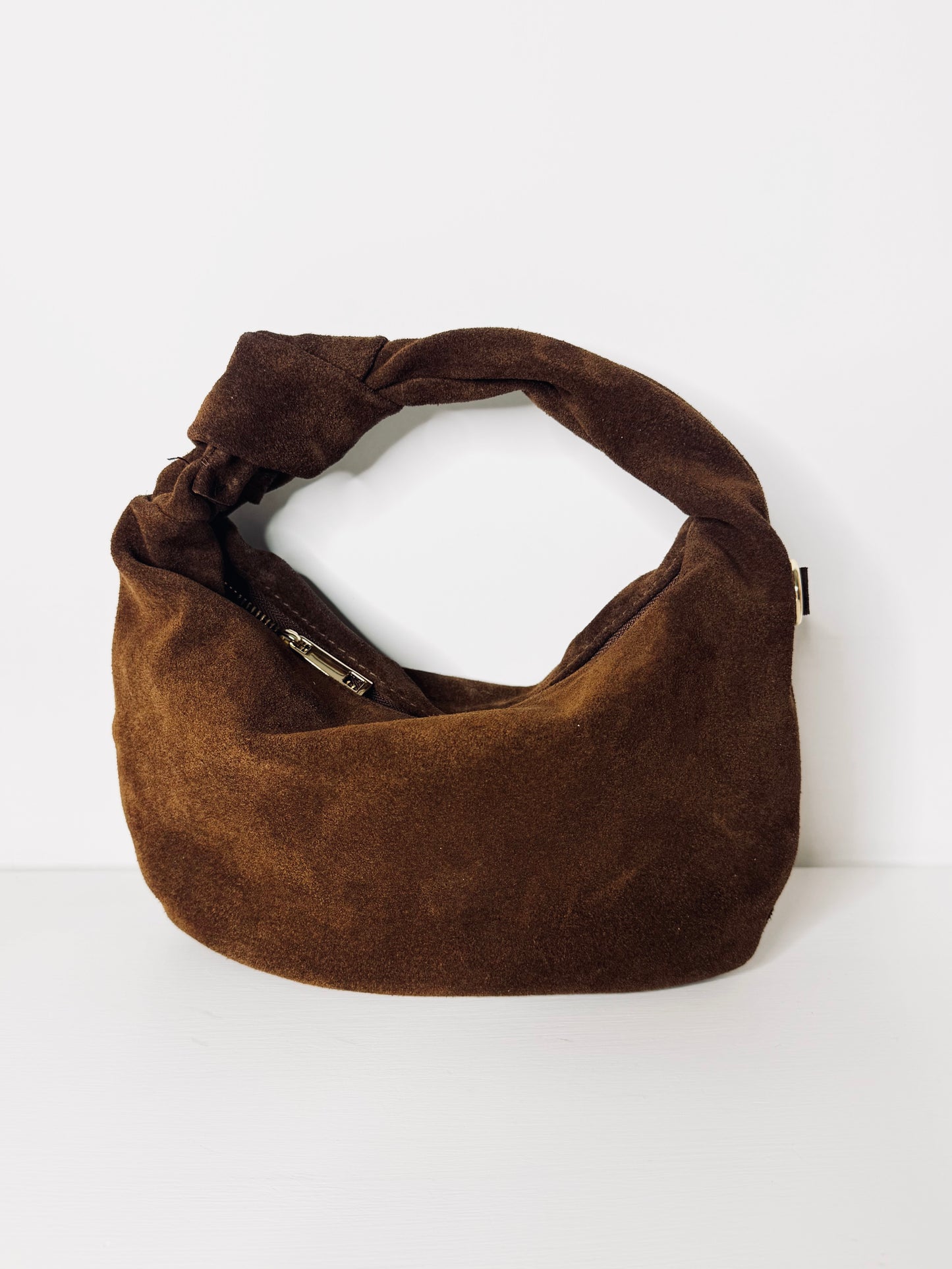 Borsa NODO in suede marrone