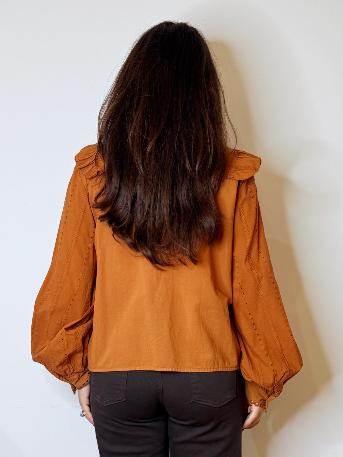 Camicia bohemien cotone zucca