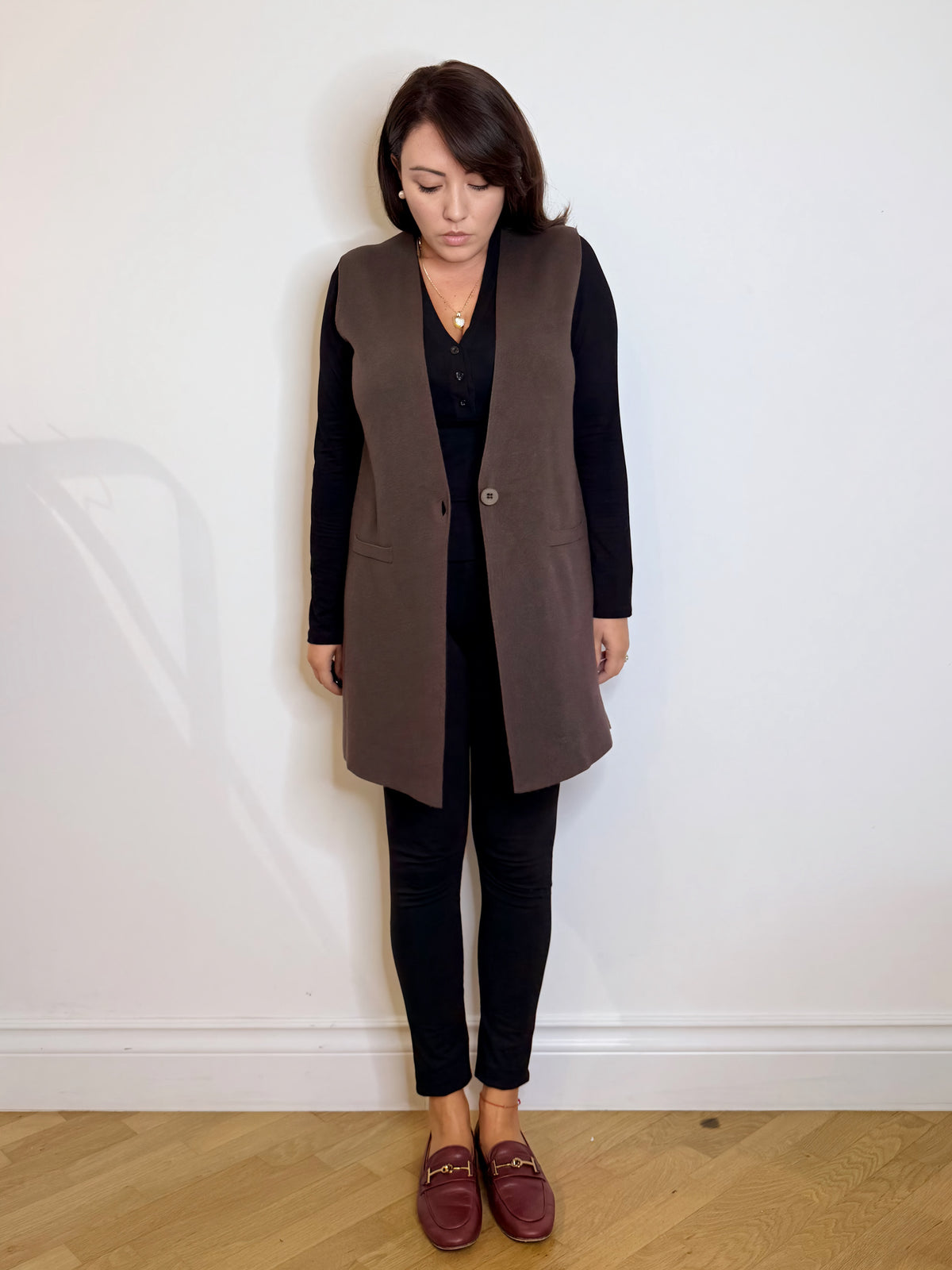 Gilet in maglia cioccolato