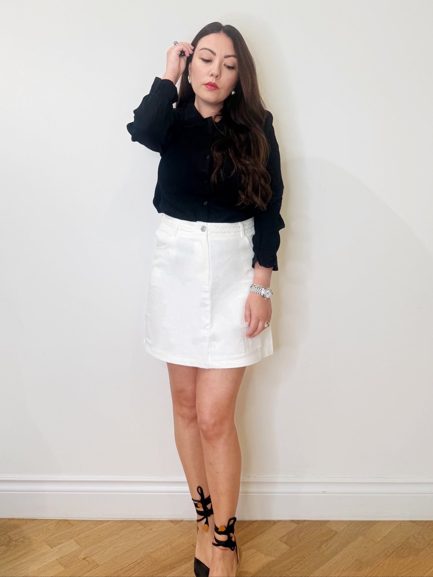 Gonna in denim bianco