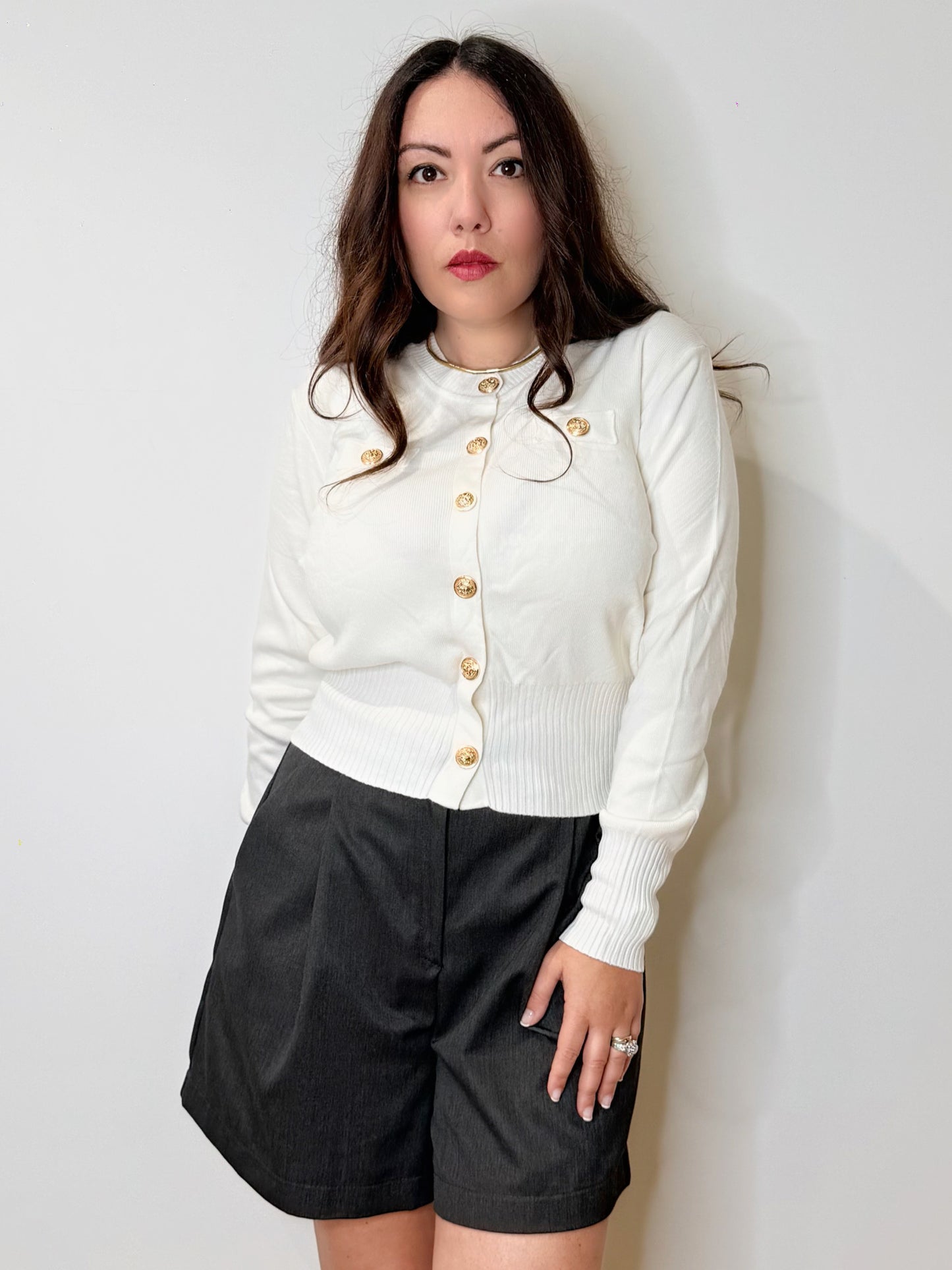 Cardigan bon ton panna