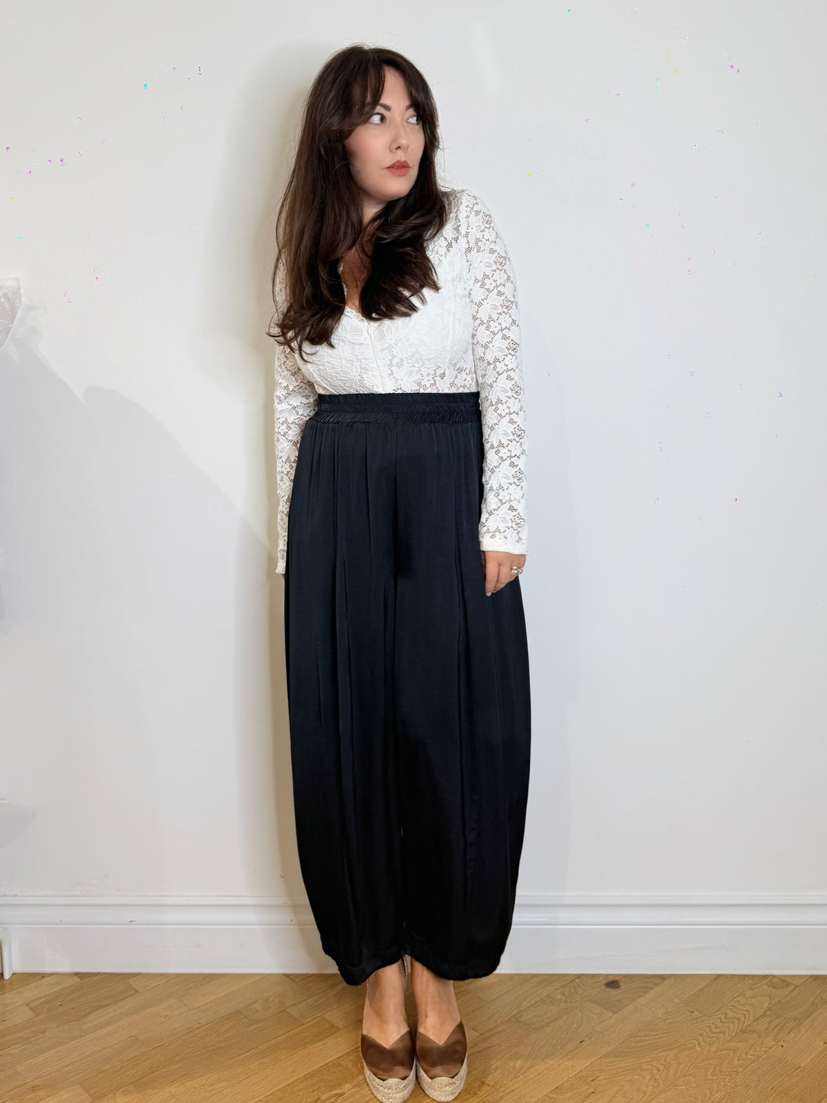 Pantalone satinato in viscosa